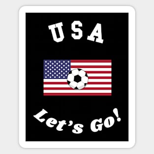 ⚽ USA Soccer, Stars and Stripes Flag, Let's Go! Team Spirit Sticker